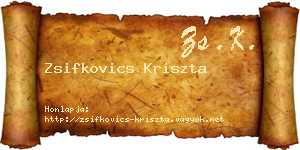 Zsifkovics Kriszta névjegykártya